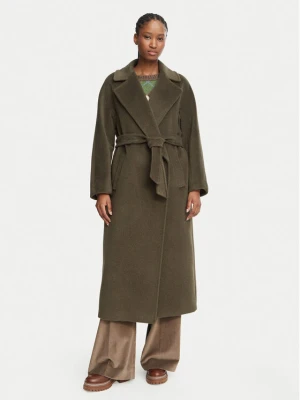 Weekend Max Mara Płaszcz wełniany Tempera 2625016072 Khaki Regular Fit
