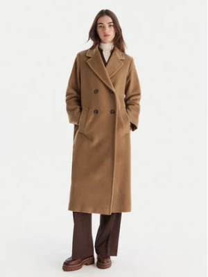 Weekend Max Mara Płaszcz wełniany Zufolo 2525016092 Brązowy Regular Fit