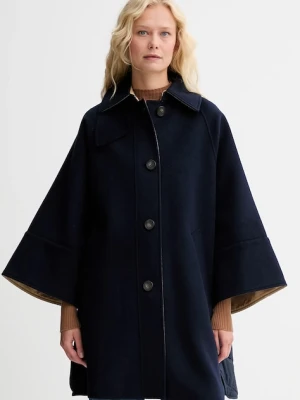 Weekend Max Mara płaszcz z dodatkiem wełny RUFO kolor granatowy 2525496012600