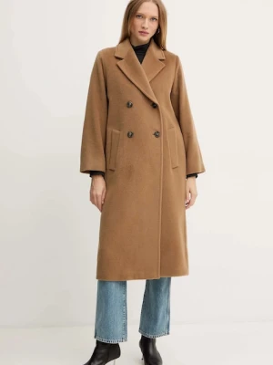 Weekend Max Mara płaszcz z dodatkiem wełny ZUFOLO kolor zielony 2525016092600
