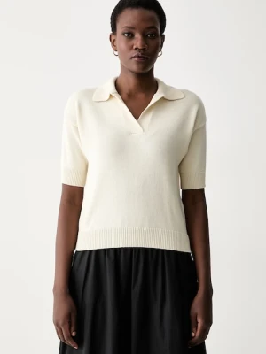 Weekend Max Mara polo damskie bawełniane WKDALBERO beżowy