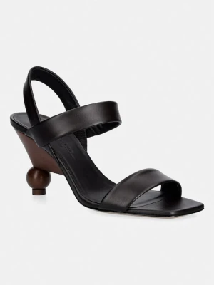 Weekend Max Mara sandały na wysokim obcasie skórzane Wkaaffetto