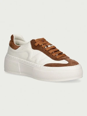 Weekend Max Mara sneakersy damskie skórzane beżowy