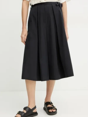 Weekend Max Mara spódnica bawełniana kolor czarny midi rozkloszowana 2515101032600
