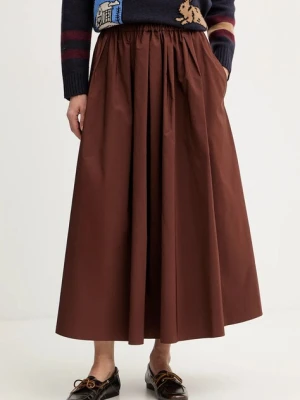 Weekend Max Mara spódnica BRUNO kolor brązowy midi rozkloszowana 2525106023600