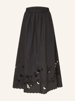 Weekend Max Mara Spódnica Caravan Z Ażurową Koronką schwarz