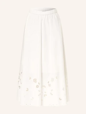 Weekend Max Mara Spódnica Caravan Z Ażurową Koronką weiss