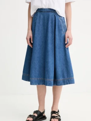 Weekend Max Mara spódnica jeansowa kolor niebieski midi rozkloszowana 2515101016600