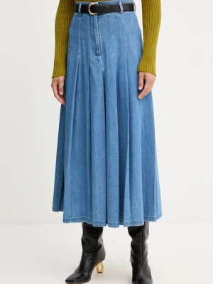 Weekend Max Mara spódnica jeansowa OPUNZIA kolor niebieski maxi rozkloszowana 2525106016600