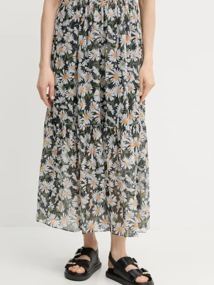 Weekend Max Mara spódnica jedwabna kolor czarny maxi rozkloszowana 2515101013600