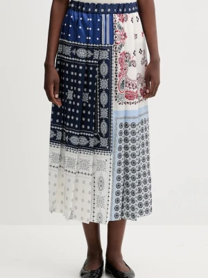 Weekend Max Mara spódnica LUNA kolor granatowy midi rozkloszowana 2525106021600