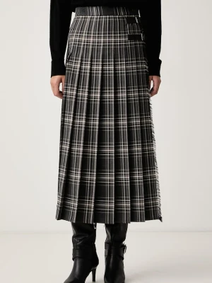 Weekend Max Mara spódnica plisowana z wełną WKDPRISMA szary