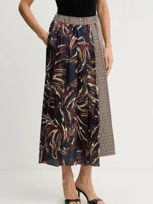 Weekend Max Mara spódnica z dodatkiem wełny FANALE kolor granatowy midi rozkloszowana 2525106092600