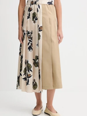 Weekend Max Mara spódnica z domieszką wełny ETRA kolor beżowy midi rozkloszowana 2525106012600