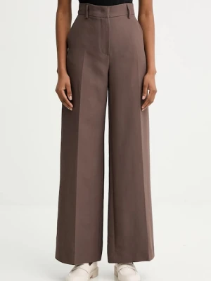 Weekend Max Mara spodnie BALLO damskie kolor brązowy szerokie high waist 2525136151600
