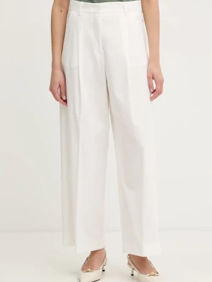 Weekend Max Mara spodnie damskie bawełniane z elastanem BELLICO biały