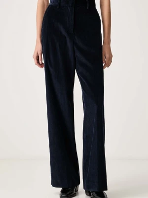 Weekend Max Mara spodnie damskie sztruksowe WKDTANIA granatowy