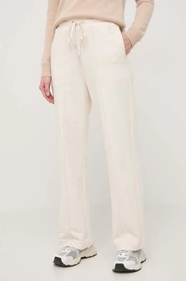 Weekend Max Mara spodnie dresowe bawełniane kolor beżowy gładkie 2415781071600