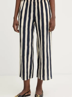 Weekend Max Mara spodnie jedwabne NIRVANA granatowy