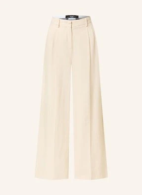 Weekend Max Mara Spodnie Marlena Veliero Z Lnem weiss