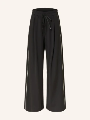 Weekend Max Mara Spodnie Typu Marlena Godezia Z Dżerseju Z Paskami Z Galonu schwarz