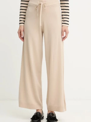 Weekend Max Mara spodnie wełniane JOSEF kolor beżowy 2525336012600
