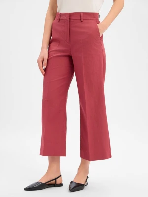 Weekend Max Mara Spodnie z lnem Kobiety Bawełna czerwony jednolity,