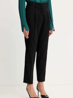 Weekend Max Mara spodnie z wełną CALDAIA damskie kolor czarny fason chinos high waist 2525136152600