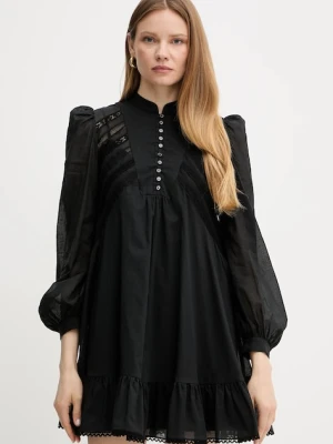 Weekend Max Mara sukienka bawełniana kolor czarny mini rozkloszowana 2515231023600
