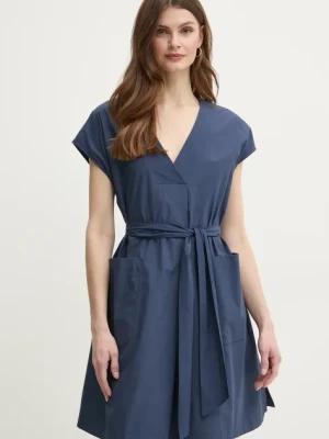 Weekend Max Mara sukienka bawełniana kolor granatowy mini rozkloszowana 2515221132600