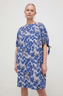 Weekend Max Mara sukienka bawełniana kolor niebieski mini oversize 2415221102600