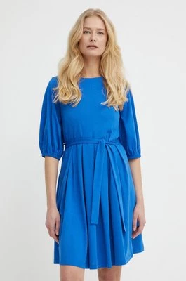 Weekend Max Mara sukienka bawełniana kolor niebieski mini rozkloszowana 2415621072600