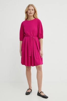 Weekend Max Mara sukienka bawełniana kolor różowy mini rozkloszowana 2415621072600