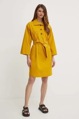 Weekend Max Mara sukienka bawełniana kolor żółty mini oversize 2415221023600