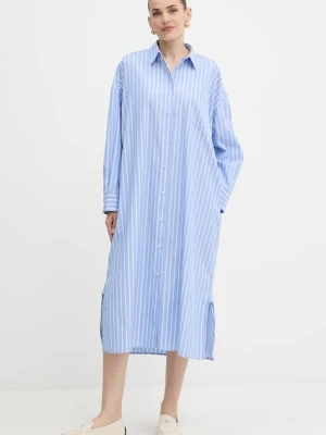 Weekend Max Mara sukienka bawełniana MOLINA kolor niebieski maxi oversize 2525226121600