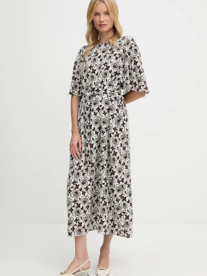 Weekend Max Mara sukienka jedwabna VARESE kolor brązowy maxi rozkloszowana 2525226051600