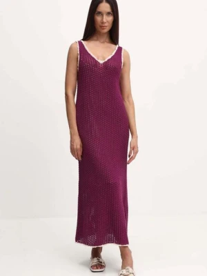 Weekend Max Mara sukienka kolor fioletowy maxi rozkloszowana 2415321013600