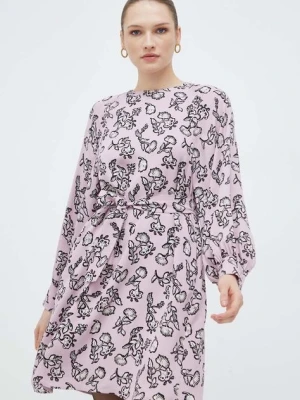 Weekend Max Mara sukienka kolor różowy mini rozkloszowana 2415221071600