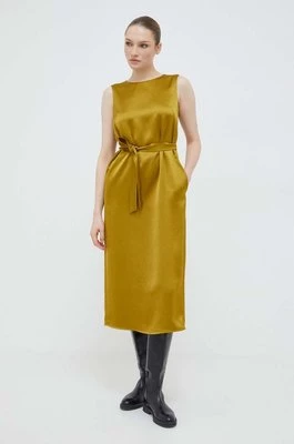 Weekend Max Mara sukienka kolor żółty midi prosta 2415221021600