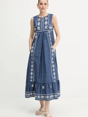 Weekend Max Mara sukienka MANILA kolor granatowy maxi rozkloszowana 2525226021600