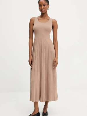 Weekend Max Mara sukienka MARKUS kolor beżowy midi rozkloszowana 2525326011600