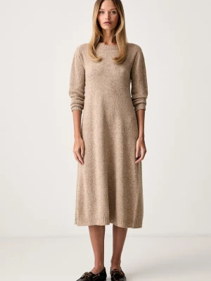 Weekend Max Mara sukienka sweterkowa z wełną WKDGOCCIA beżowy