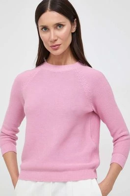 Weekend Max Mara sweter bawełniany kolor różowy lekki 2415361071600