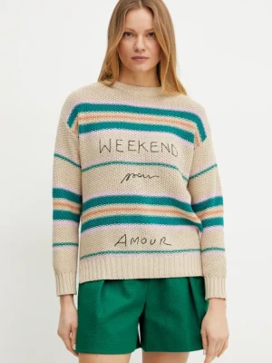 Weekend Max Mara sweter damski kolor beżowy ciepły 2515361211600