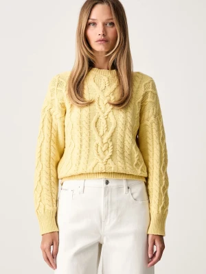 Weekend Max Mara sweter damski wełniany WKDALBEN żółty