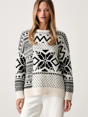 Weekend Max Mara sweter damski wełniany WKDPAVIDI beżowy