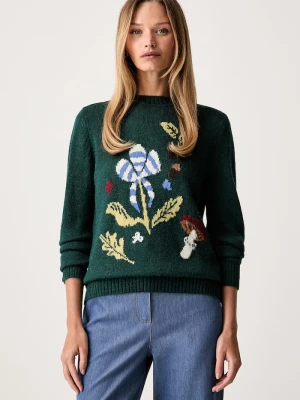 Weekend Max Mara sweter damski z wełną WKDNITRA zielony