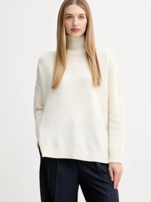 Weekend Max Mara sweter wełniany BORGIA damski kolor beżowy z golfem 2525366112600