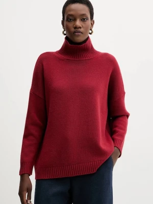 Weekend Max Mara sweter wełniany BORGIA damski kolor bordowy z golfem 2525366112600