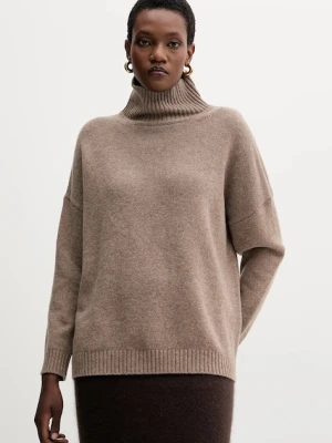 Weekend Max Mara sweter wełniany BORGIA damski kolor brązowy z golfem 2525366112600